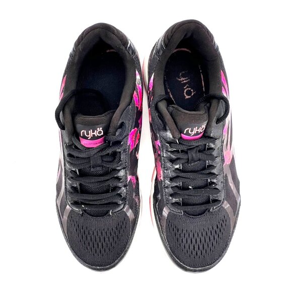 Ryka Devotion Plus 3 Sneakers Athletic Shoes Womens Size 8M Black & Pink Floral - Picture 4 of 16